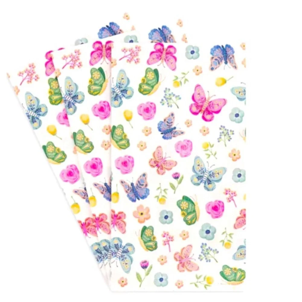 Celebrate It Floral Butterfly Guest Towels Paper Napkins, 24ct